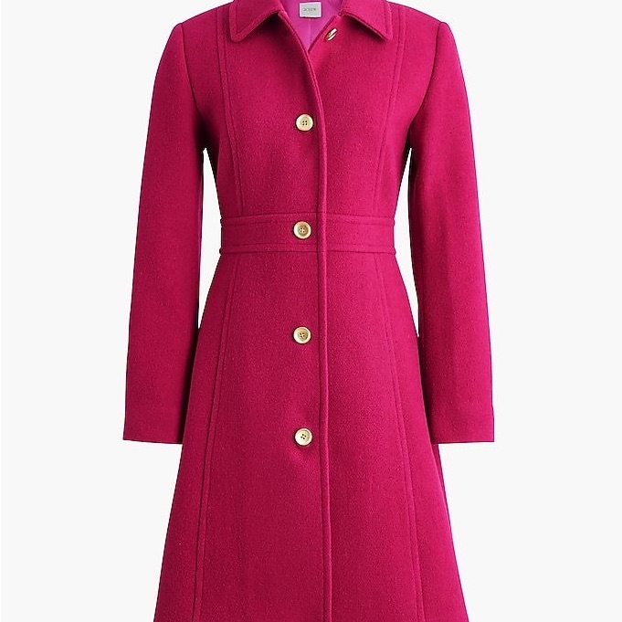 Elegant Pink Wool Dress Coat